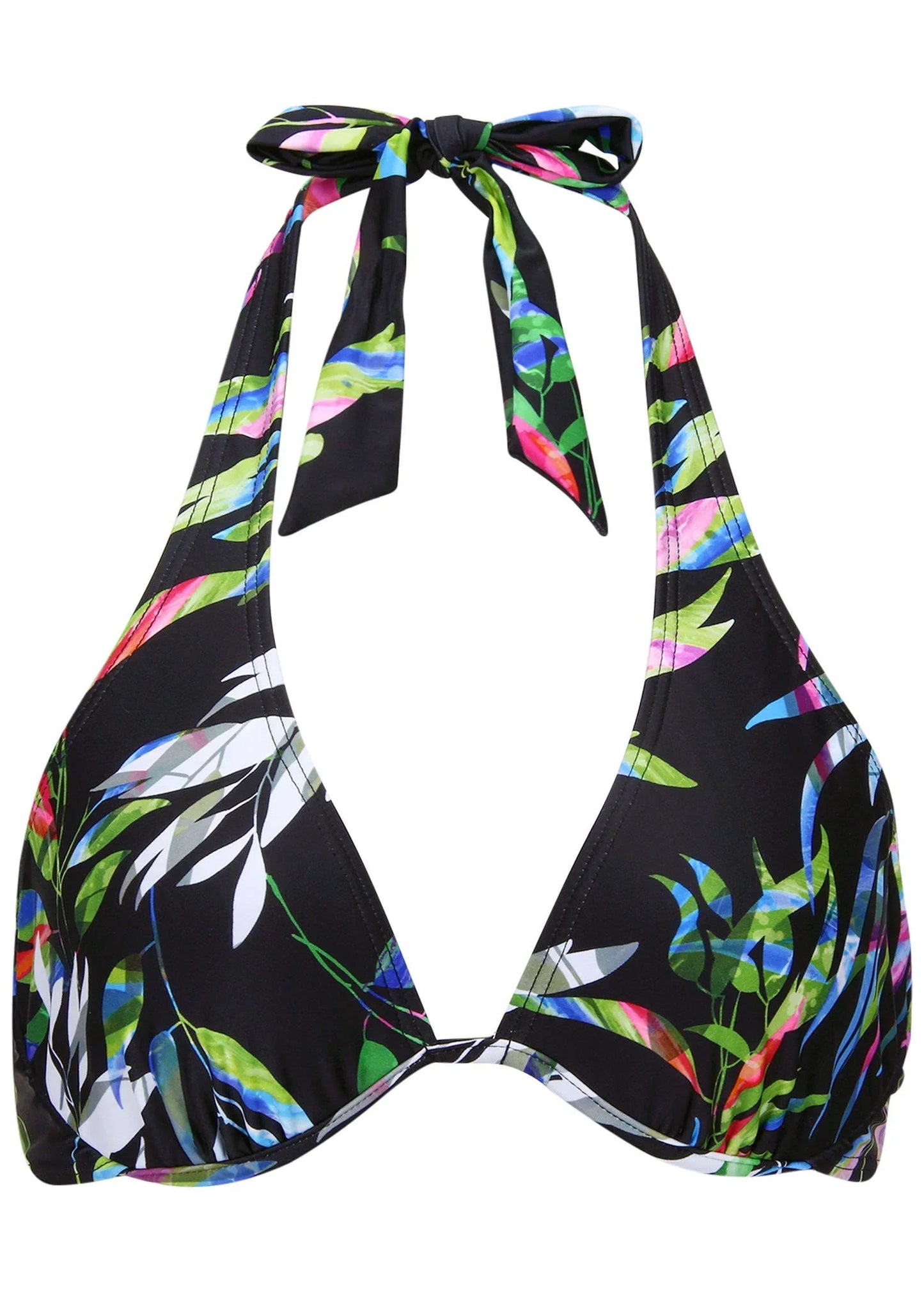 Belize Underwire Bikini Top Striped Leaves