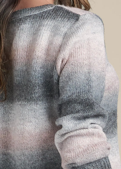 Ombre Stripe Sweater Pink Black