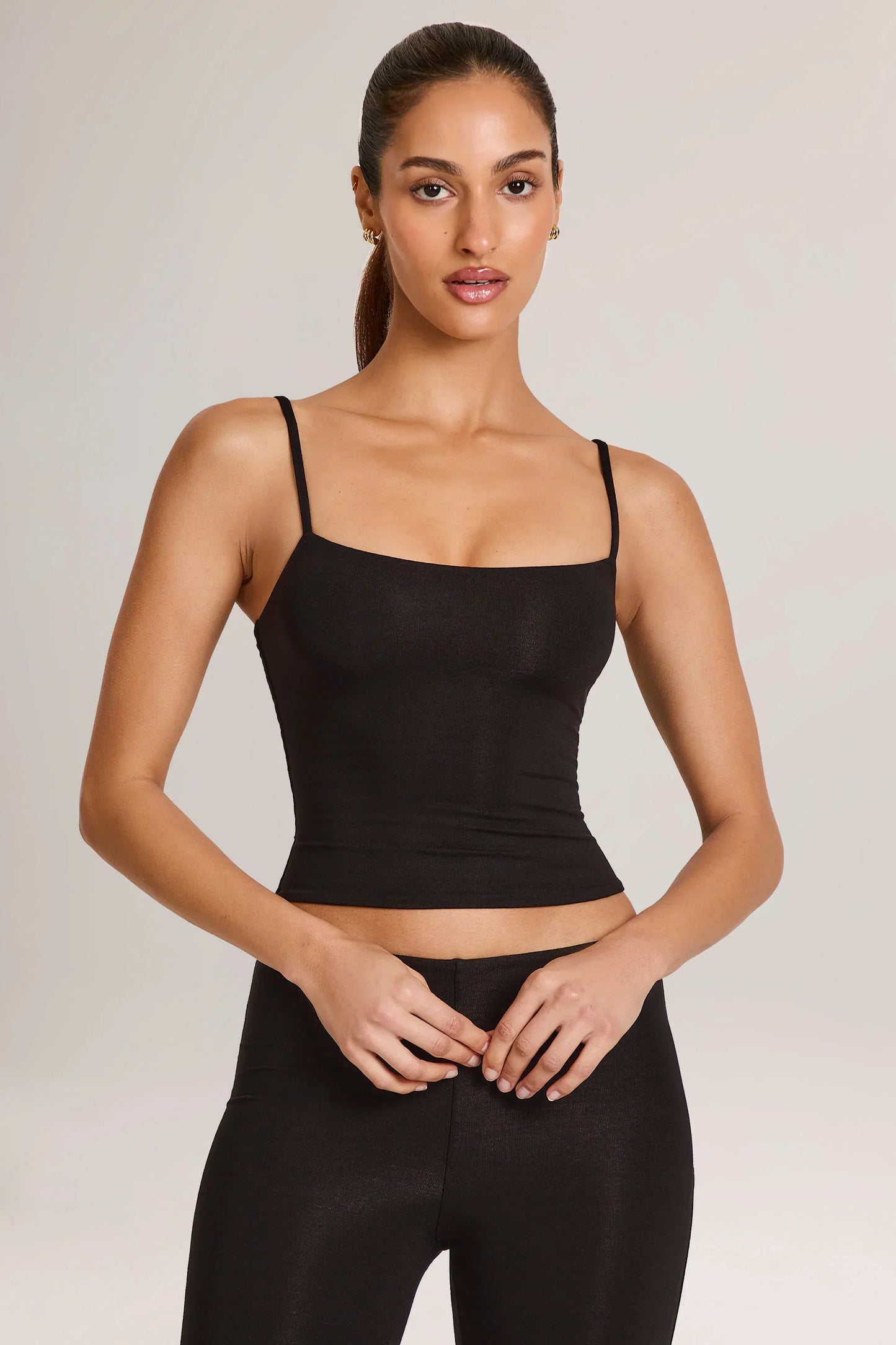 Modal Scoop Neck Tank Top in Black