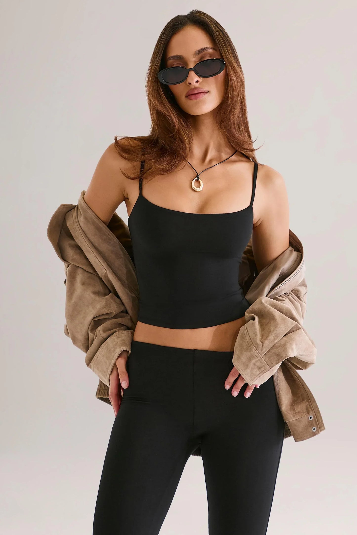 Modal Scoop Neck Tank Top in Black