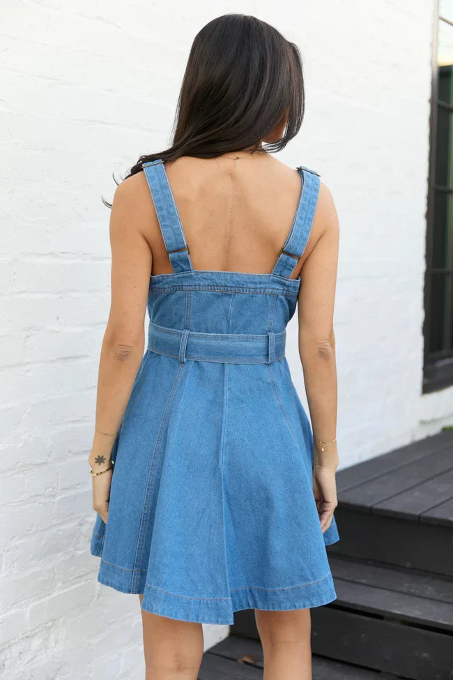 Bless Your Heart Button Denim Dress FINAL SALE