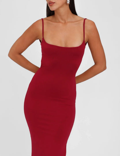MINERVA MAXI DRESS RED BERRY RED