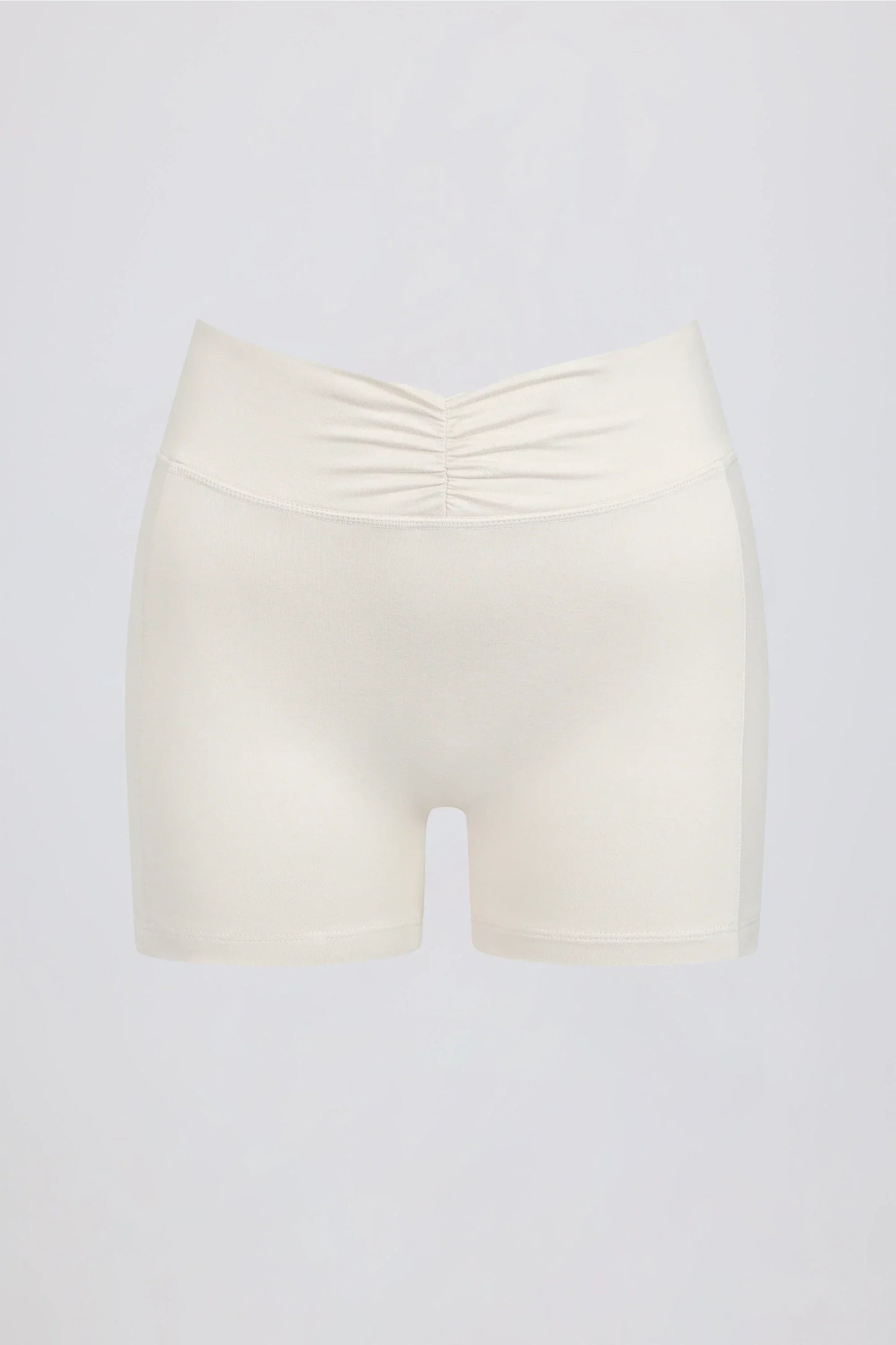Ruched Mini Shorts in Vanilla