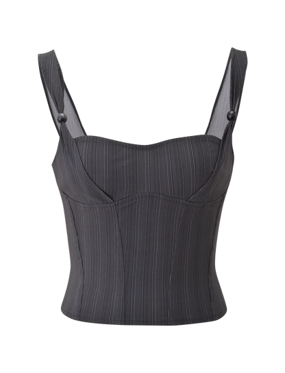 KITTIE CORSET GREY STRIPE