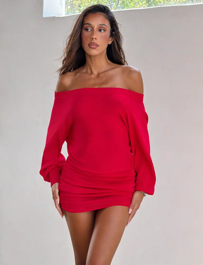 JANINE MINI DRESS RED