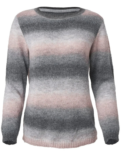 Ombre Stripe Sweater Pink Black