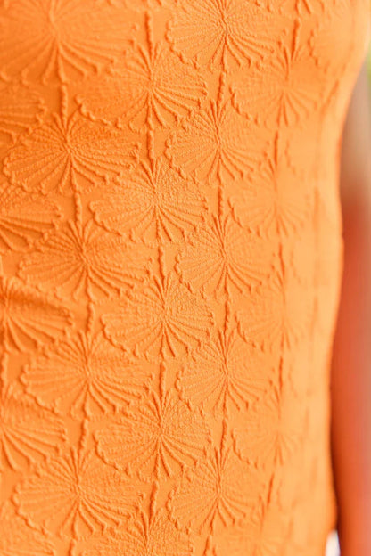 Coral Reef Orange Textured One Piece Swimsuit