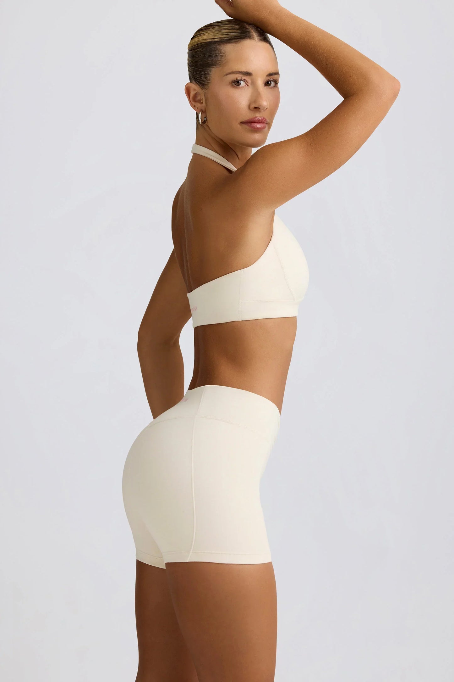 Ruched Mini Shorts in Vanilla