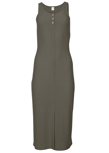 Henley Midi Dress Olive