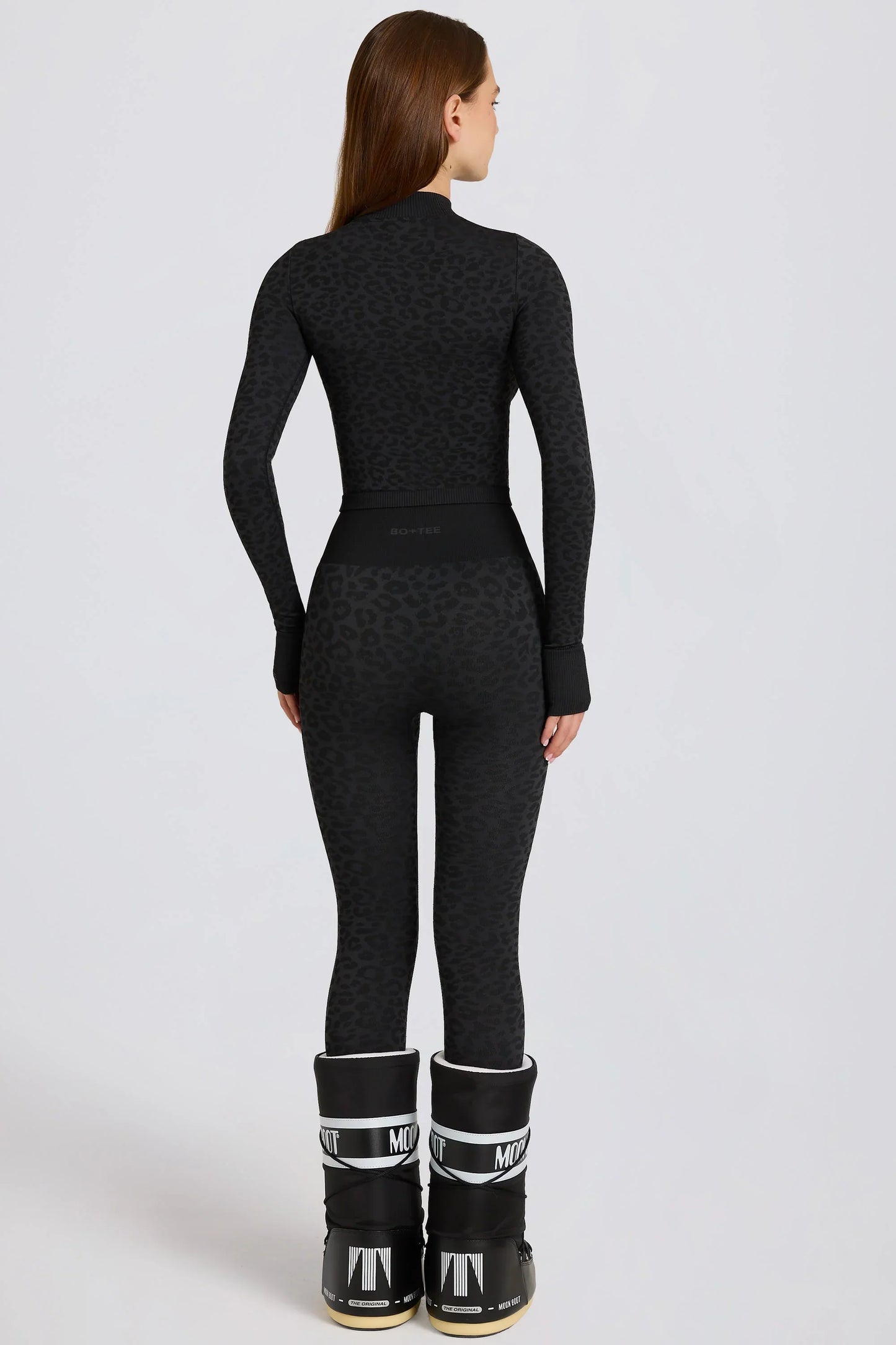 Thermal Base Layer Leggings in Black Leopard