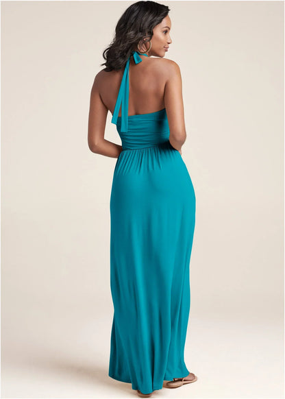 High Neck Maxi Dress Teal