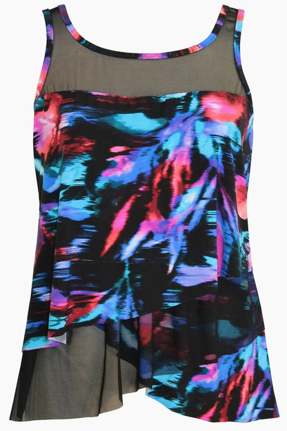 Plus Size Mirage Tankini Top in Fuego Floral