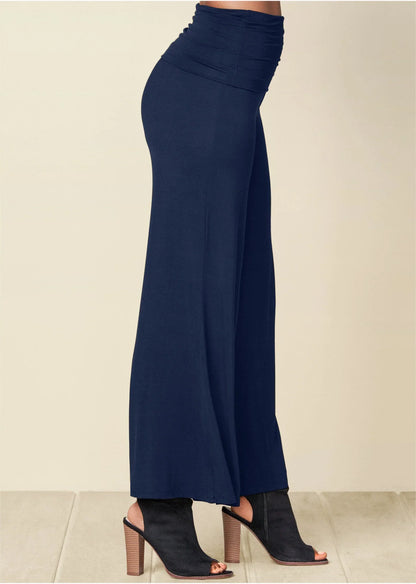 Easy Foldover Pants Navy