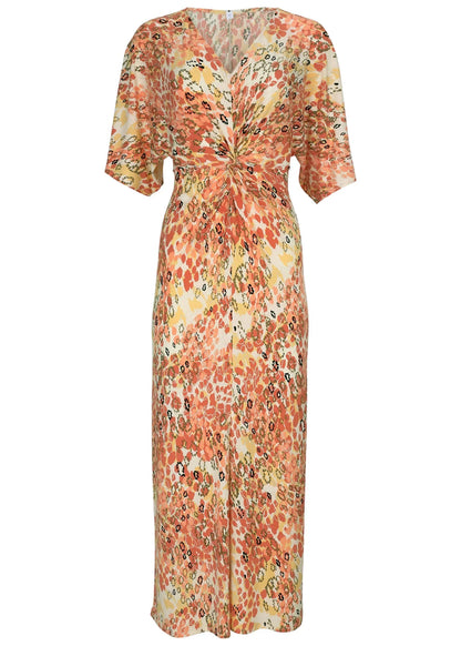 Twist Front Maxi Dress Leopard Trail