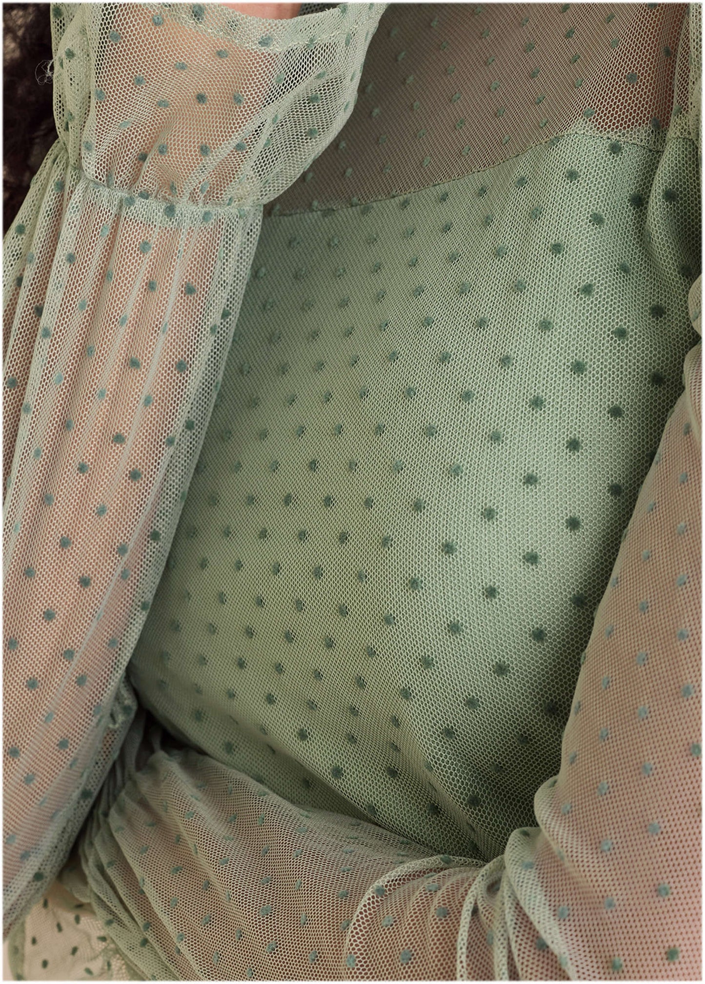 Dot Mesh Top Iceberg Green