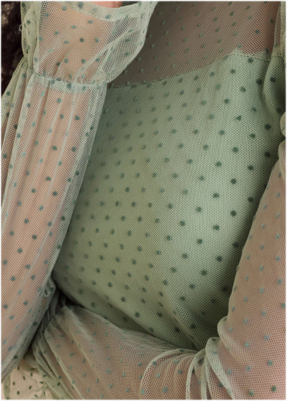 Dot Mesh Top Iceberg Green