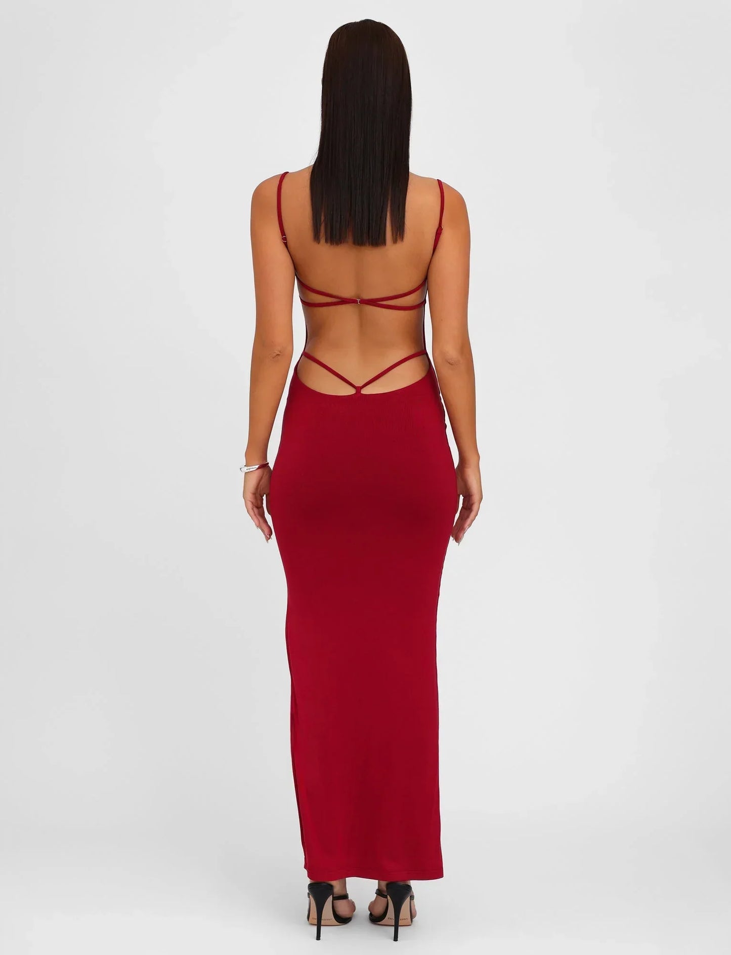 MINERVA MAXI DRESS RED BERRY RED
