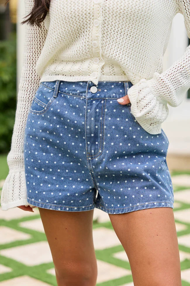 Bailey Polka Dot Denim Shorts
