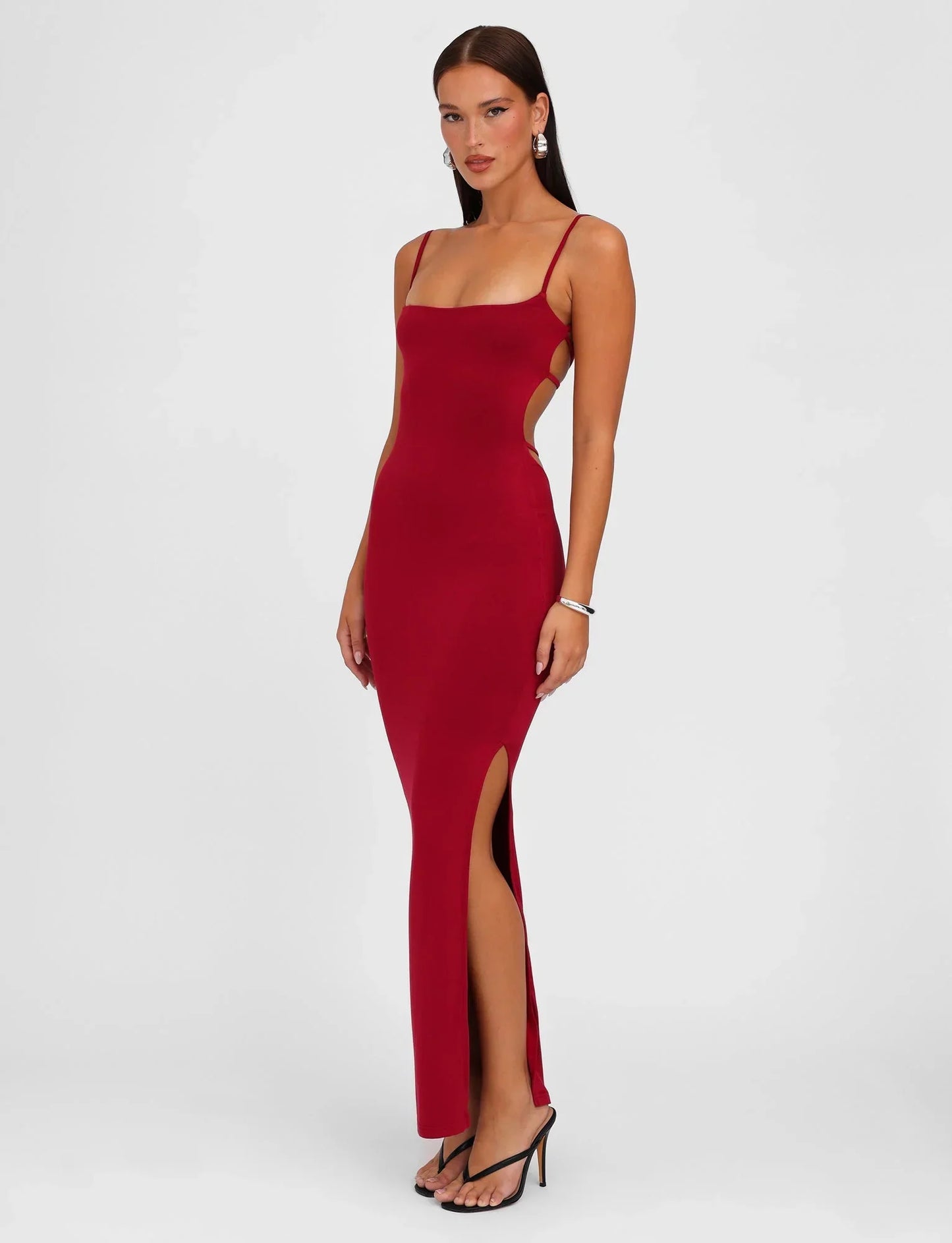 MINERVA MAXI DRESS RED BERRY RED