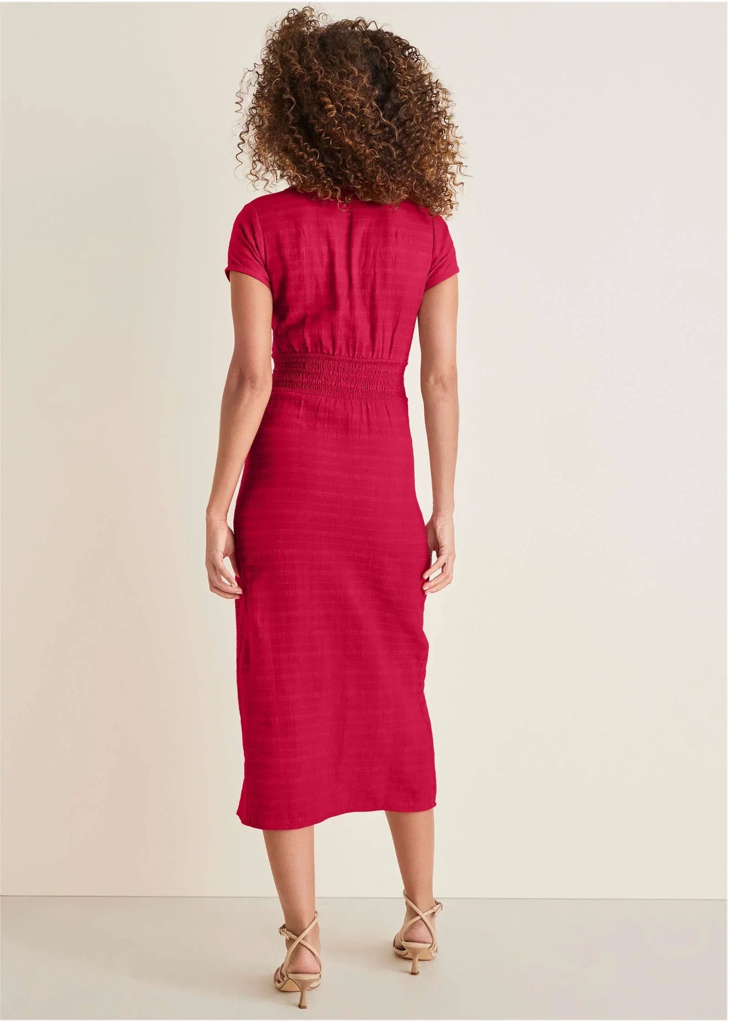 Linen Midi Dress Barberry