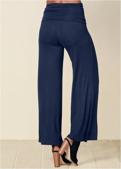 Easy Foldover Pants Navy