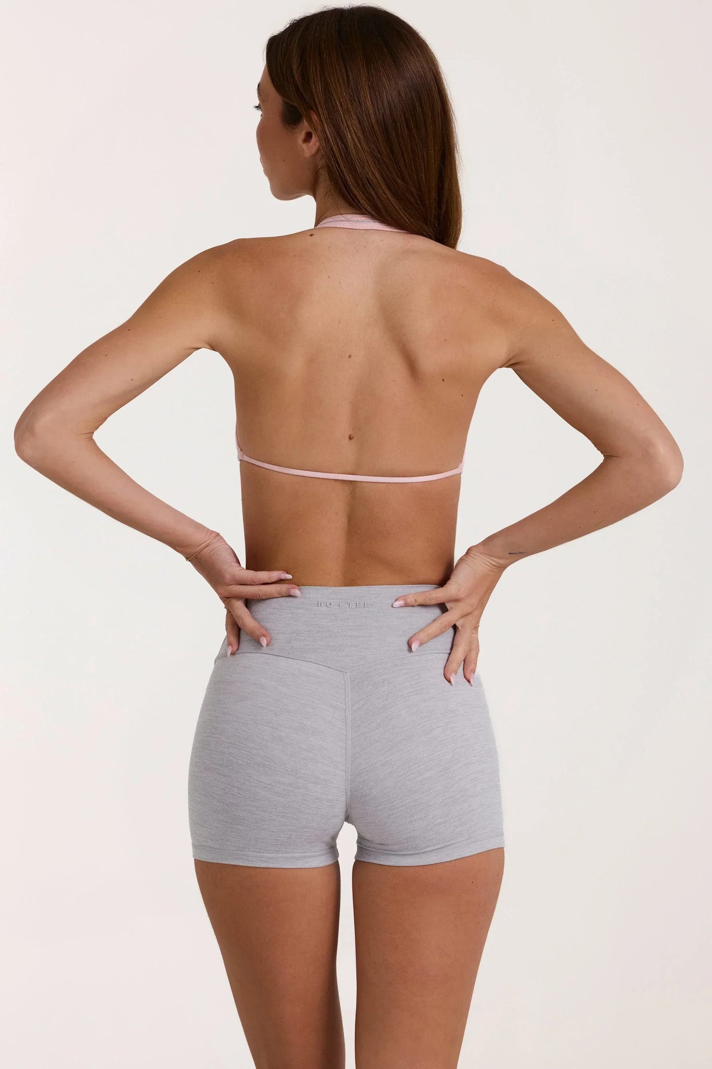 Soft Active Mini Shorts in Grey Marl