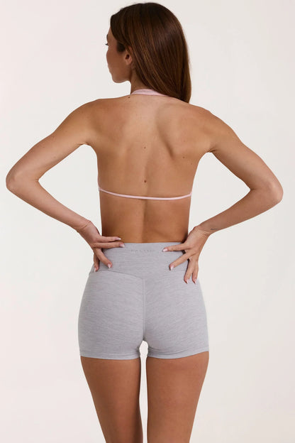 Soft Active Mini Shorts in Grey Marl