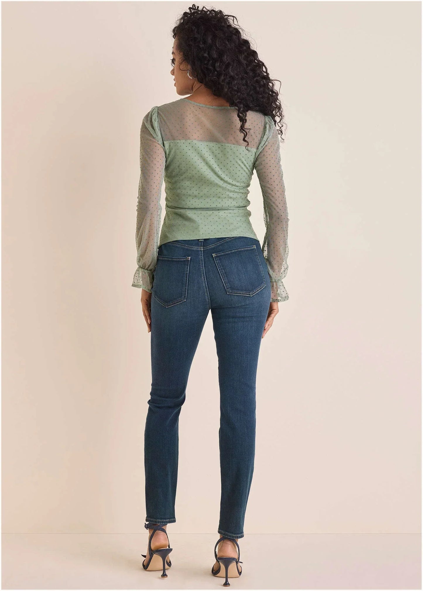 Dot Mesh Top Iceberg Green
