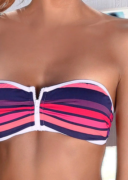 Bandeau Bikini Top Sunburst Stripe