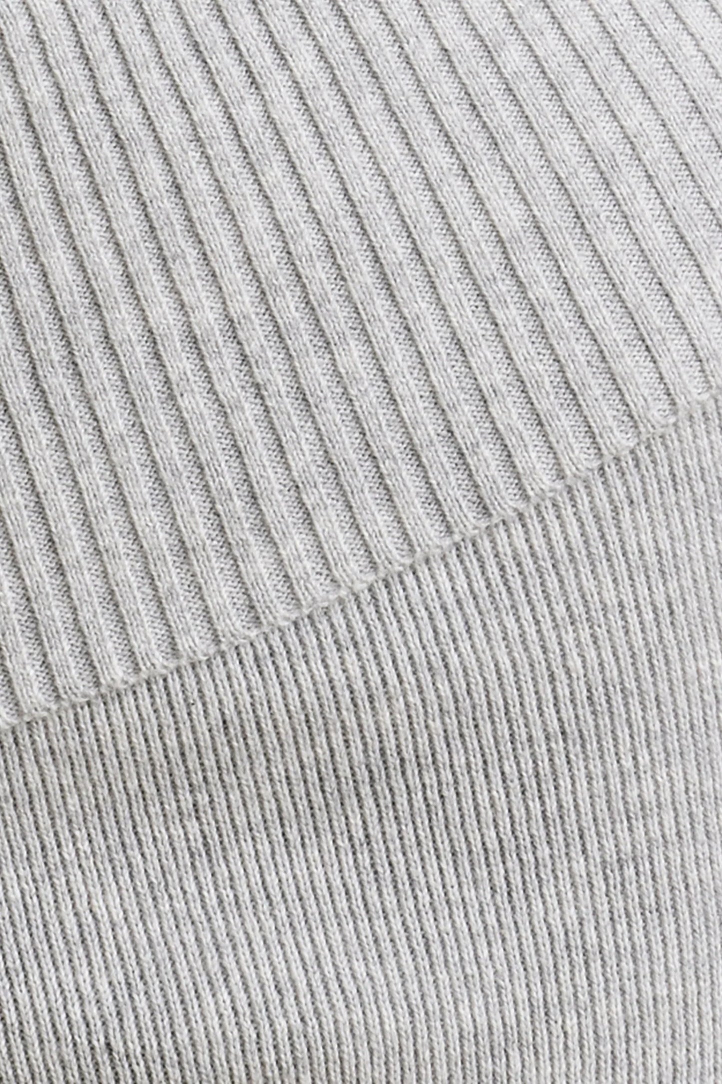 Chunky Knit Foldover Kick Flare Trousers in Grey Marl