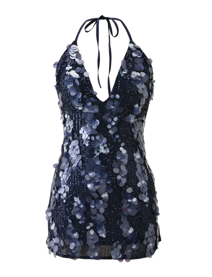ZANA MINI DRESS NAVY SEQUIN