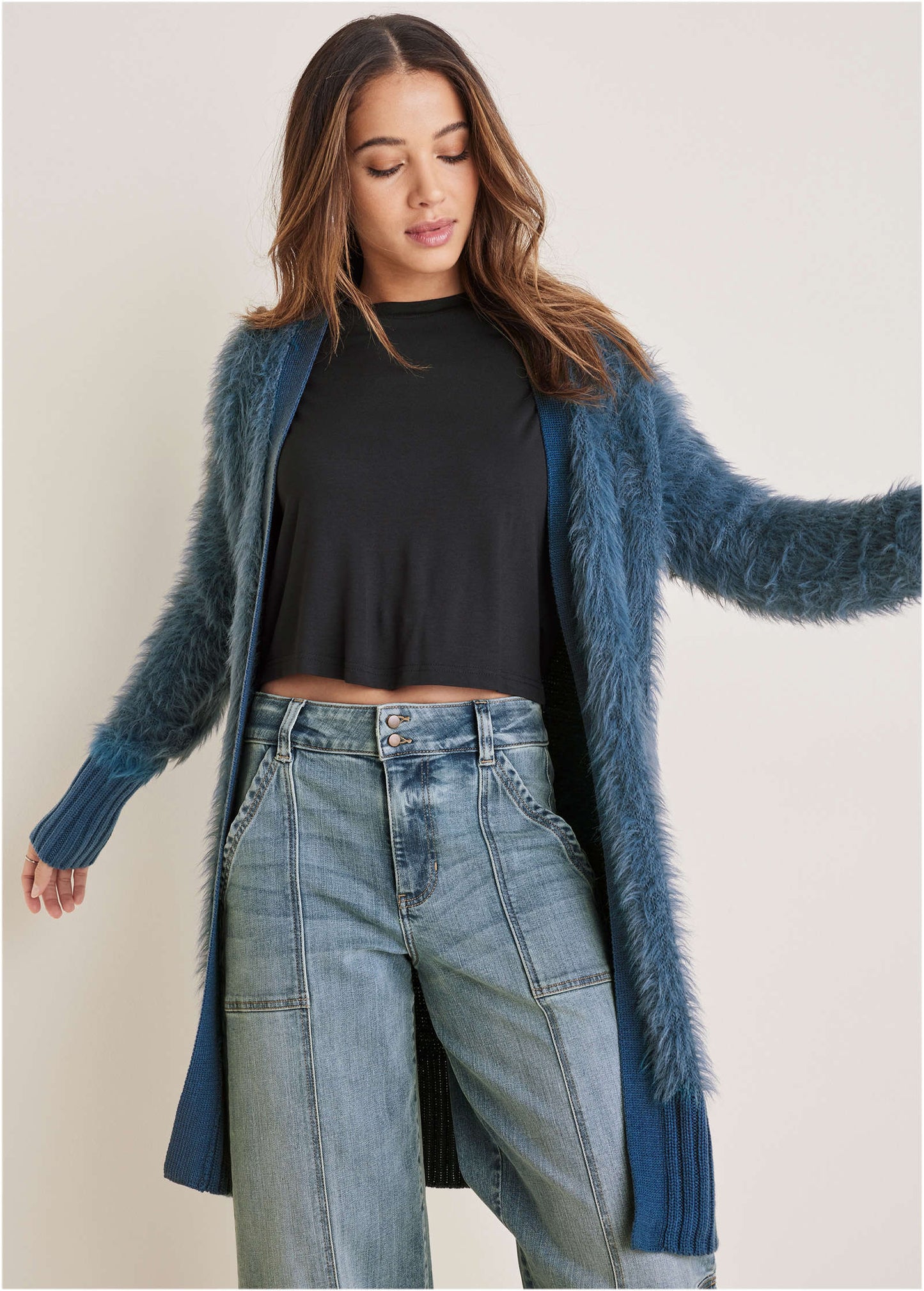 Eyelash Cardigan Ensign Blue