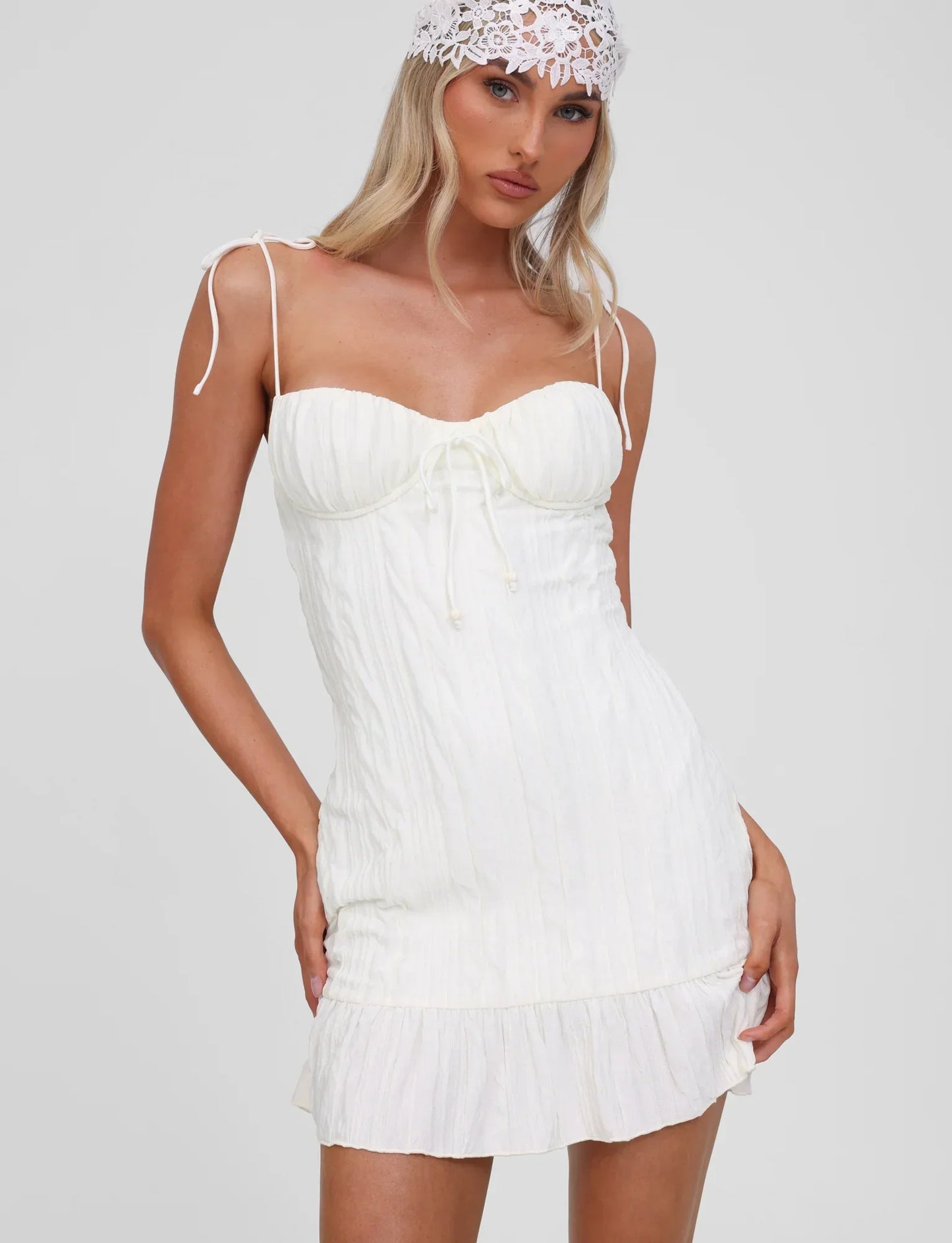 RANIA MINI DRESS OFF WHITE