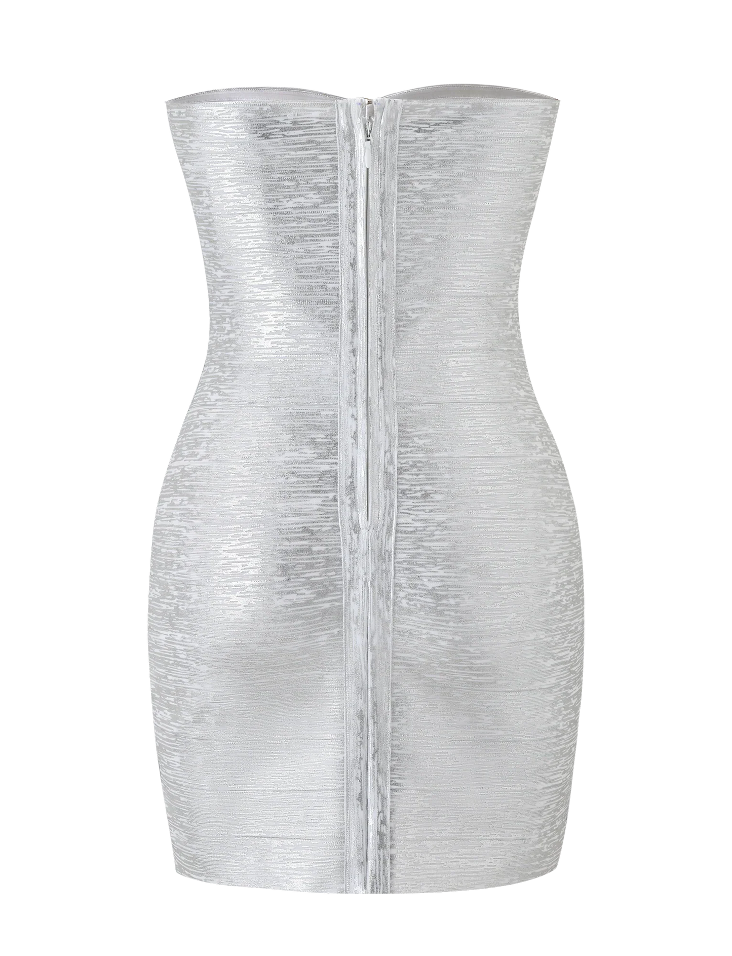 NIYA METALLIC BANDAGE DRESS LIQUID SILVER