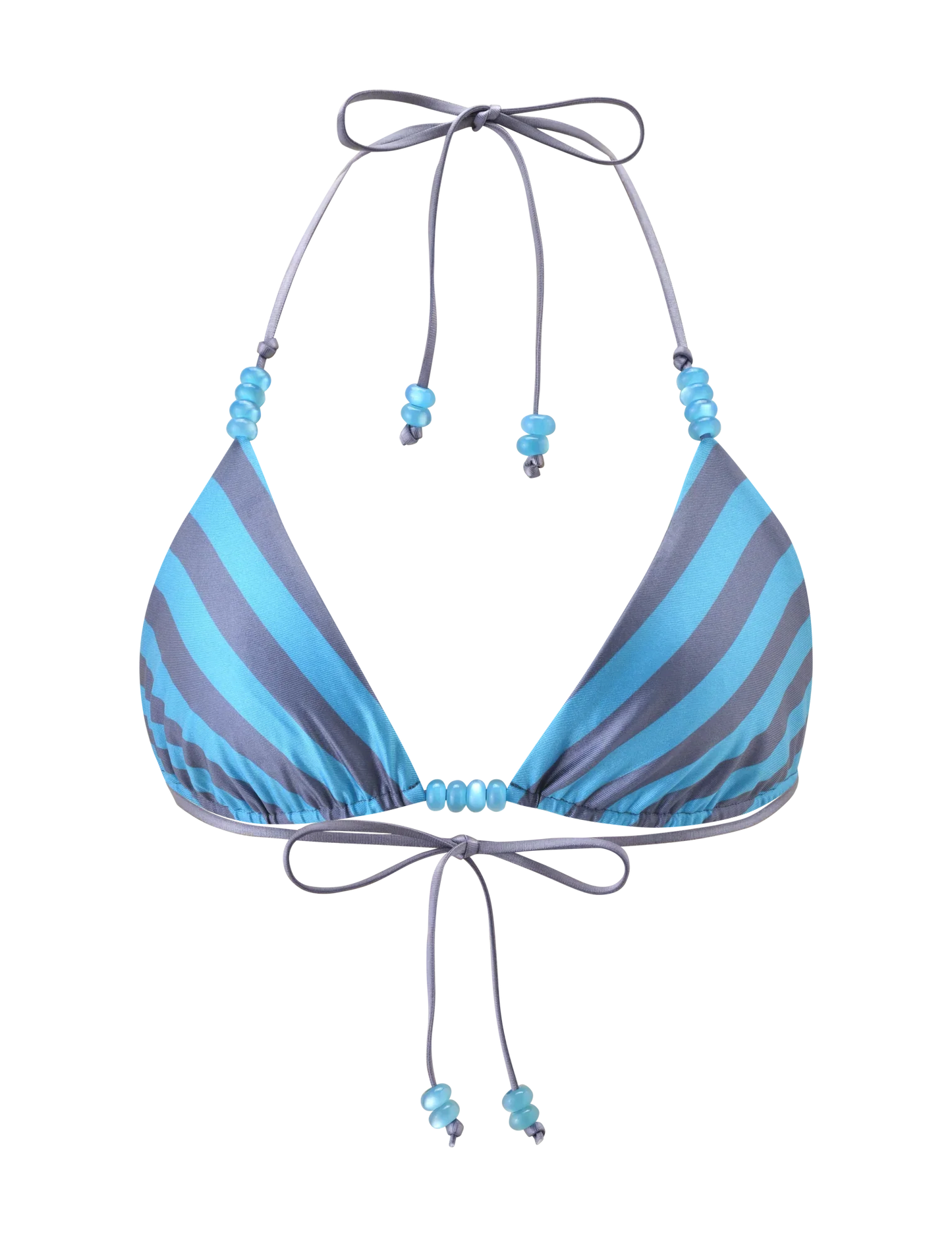 FINLEA REVERSIBLE BIKINI TOP BLUE GREY DOT AND STRIPE