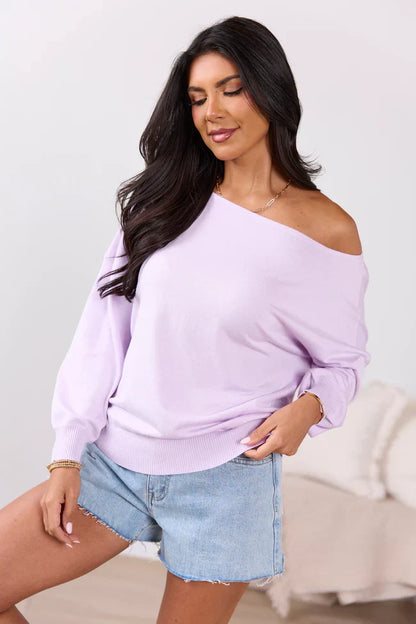 Preslee Lavender Slouchy Top
