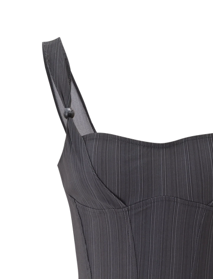 KITTIE CORSET GREY STRIPE