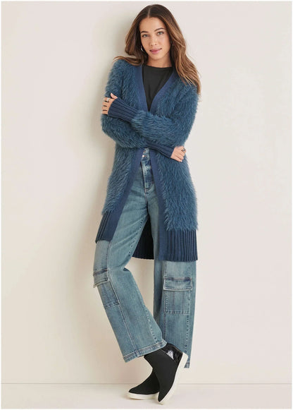 Eyelash Cardigan Ensign Blue