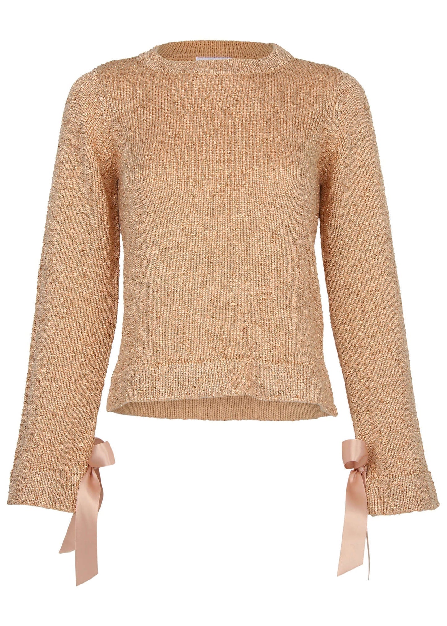 Glitter Knit Sweater Cream Tan