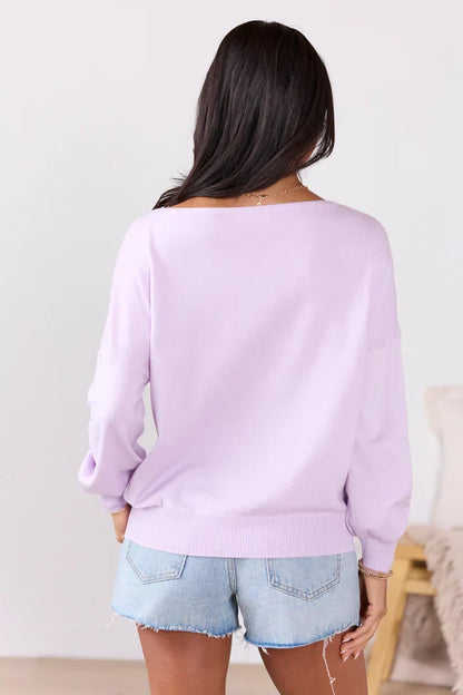 Preslee Lavender Slouchy Top
