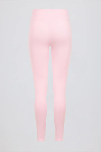 Brushed Jersey Ruched Mid Rise Leggings in Bloom