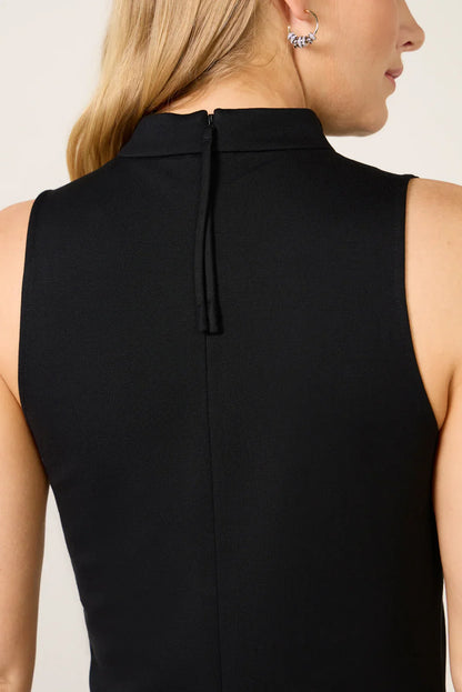 Ponte Sleeveless T Neck Midi Dress