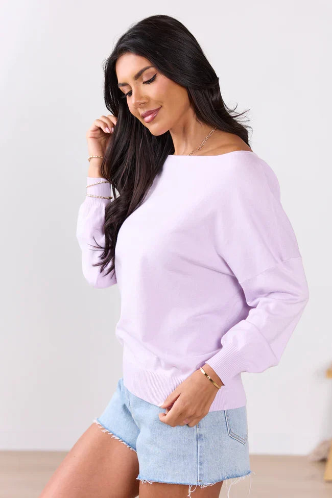 Preslee Lavender Slouchy Top