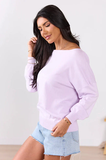 Preslee Lavender Slouchy Top