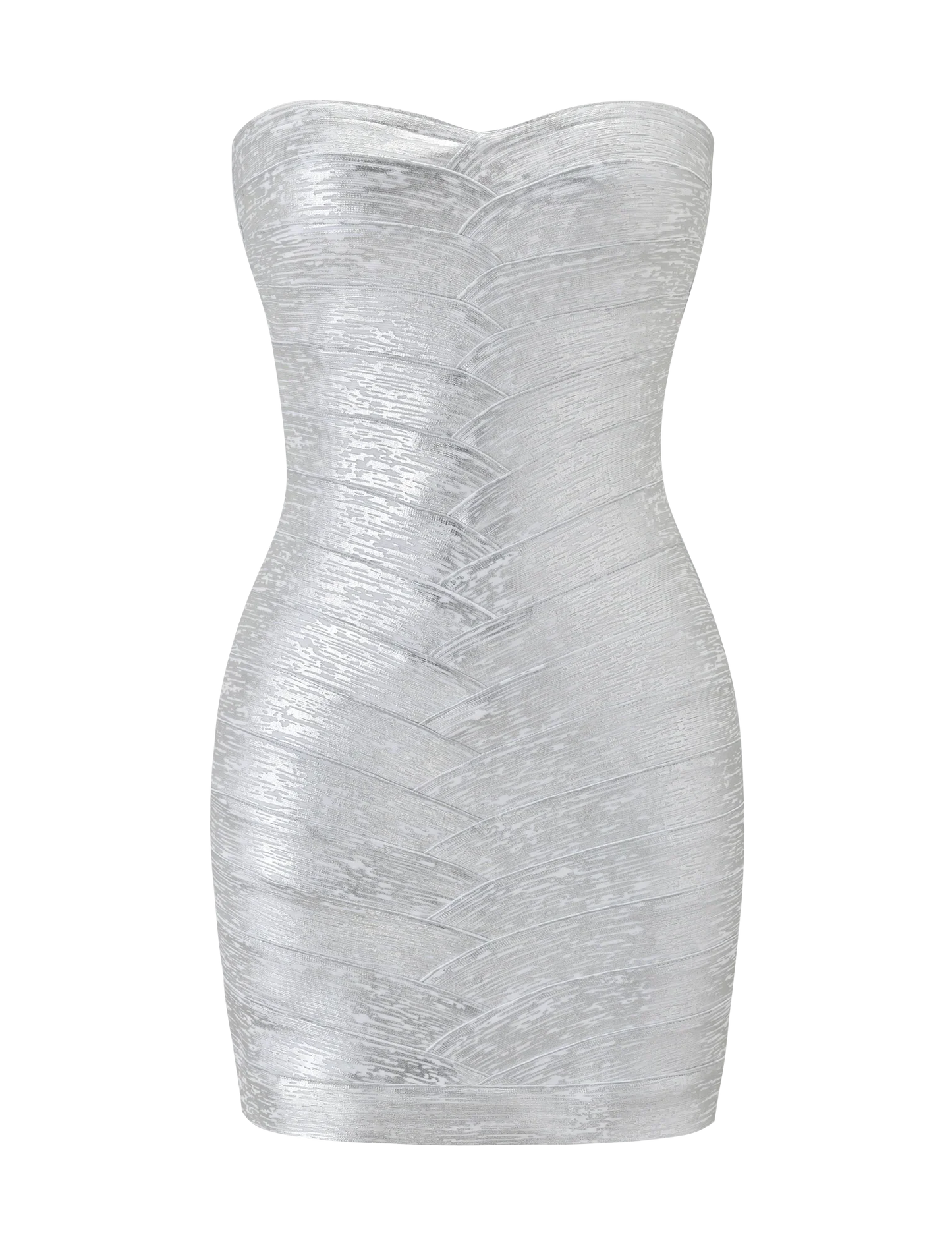 NIYA METALLIC BANDAGE DRESS LIQUID SILVER