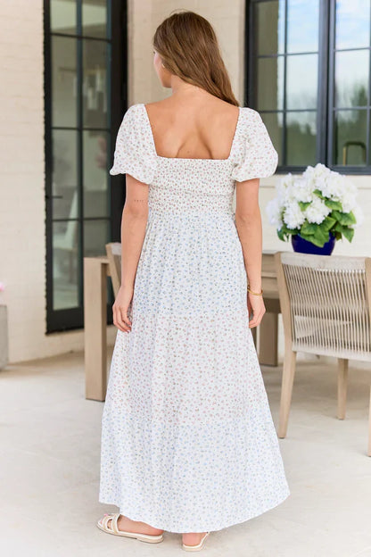 Mckenzie White Floral Tiered Maxi Dress