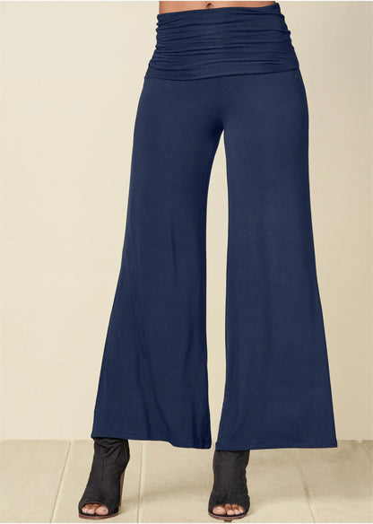 Easy Foldover Pants Navy