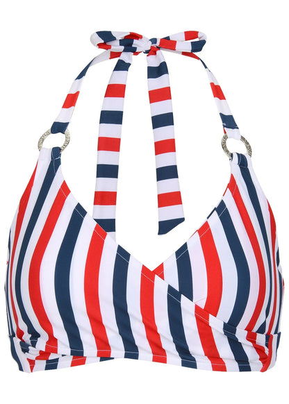 Laguna Wrap Underwire Top Americana Stripe Large