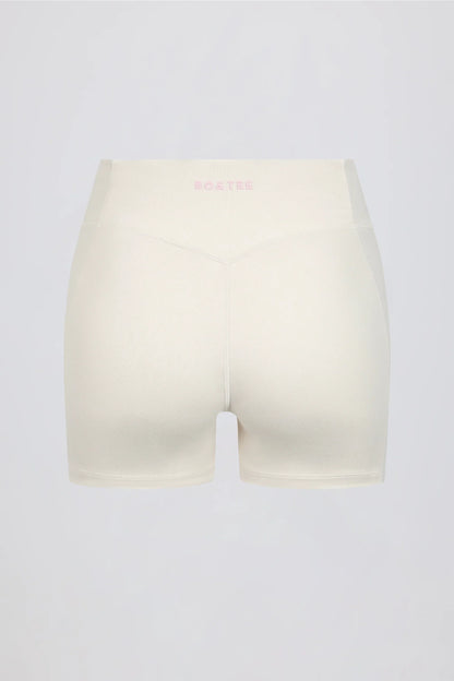 Ruched Mini Shorts in Vanilla