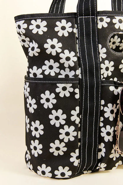 Daisy Daydreams Black Canvas Tote